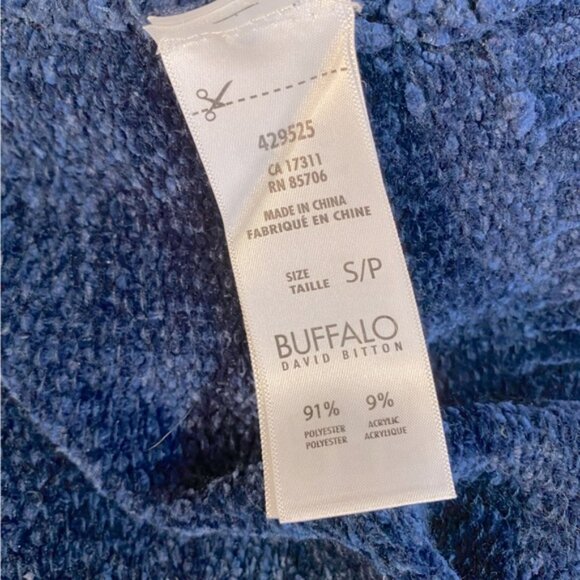 5/$25 Buffalo David Bitton Blue Chenille Cowl Neck Sweater S - Picture 4 of 15
